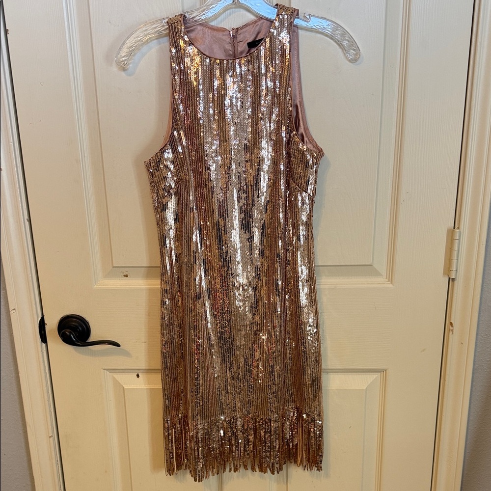 Alex Marie Rose Gold Sequin Mini Dress